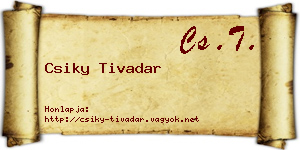 Csiky Tivadar névjegykártya