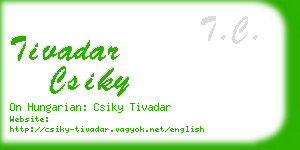 tivadar csiky business card
